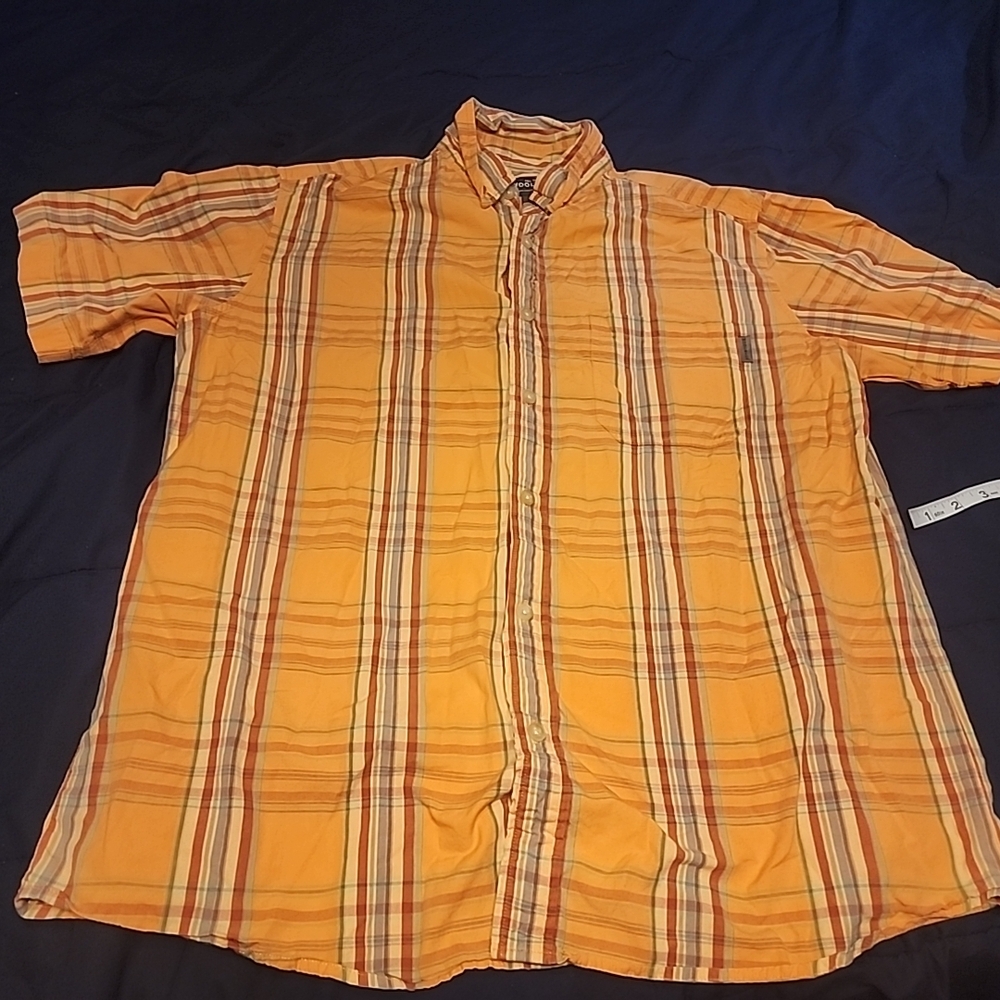 Woolrich Men's Yellow and Brown Plaid Shirt